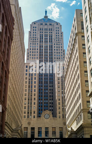 Chicago, Illinois, USA - 25. Juli 2009: Chicago Board of Trade Building. Ein Wolkenkratzer und National Historic Landmark gebaut im Jahre 1930. Stockfoto