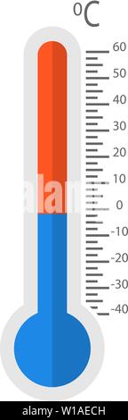 Thermometer messen von Wärme und Kälte Vector Illustration Stock Vektor