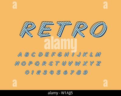 Retro Schrift und Alphabet. Vektor illustration Stock Vektor