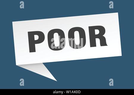 Schlechte Sprechblase. schlechte Zeichen. Schlechte banner Stock Vektor