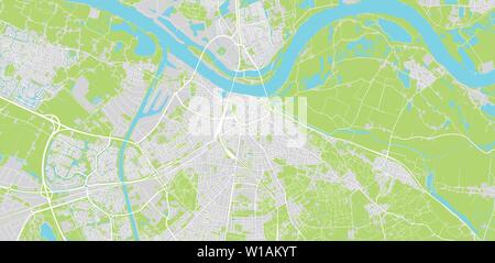 Urban vektor Stadtplan von Nijmegen, Niederlande Stock Vektor