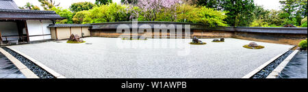 Rock Zen Garten im Ryoanji-tempel, Kyoto, Japan Stockfoto