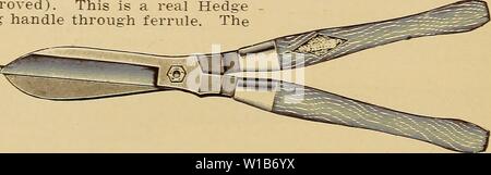 Archiv Bild von Seite 33 der beschreibenden Katalog Herbst 1922. Beschreibender Katalog: Herbst 1922 und Frühjahr 1923. descriptivecatal 1922 chas Jahr: 1922 CRONK die HECKENSCHERE (verbessert). Das ist eine echte Hedge Scheren. Verbessert durch die sichere Nieten durch die Hülse. Die S-Zoll lang und kontinuierliches Arbeiten ohne Ermüdung der Betreiber wie die größeren Größen. Die Schönheit der Hecke hängt von häufigen Scheren. Diese guten Schere verwenden. Preis, $ 2,50; postpard, $ 2.65. Stockfoto