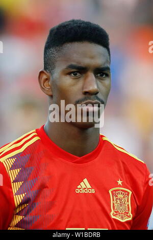 Udine, Italien. 30. Juni, 2019. Junior Firpo (ESP) Fußball: UEFA U-21 Europameisterschaft 2019 Finale zwischen Spanien U-21 2-1 Deutschland U-21 im Stadio Friuli in Udine, Italien. Credit: mutsu Kawamori/LBA/Alamy leben Nachrichten Stockfoto