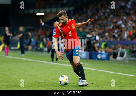 Udine, Italien. 30. Juni, 2019. Borja Bürgermeisterwahlen (ESP) Fußball: UEFA U-21 Europameisterschaft 2019 Finale zwischen Spanien U-21 2-1 Deutschland U-21 im Stadio Friuli in Udine, Italien. Credit: mutsu Kawamori/LBA/Alamy leben Nachrichten Stockfoto