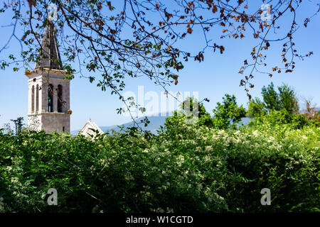 Blick auf den Dom von Spoleto in Umbrien, Italien. Stockfoto