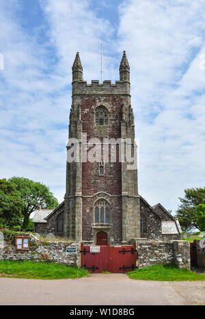 Pfarrkirche St. Maria und St. Julian, Teekocher, Rame Halbinsel, Cornwall, England, Großbritannien Stockfoto