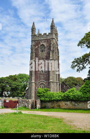 Pfarrkirche St. Maria und St. Julian, Teekocher, Rame Halbinsel, Cornwall, England, Großbritannien Stockfoto