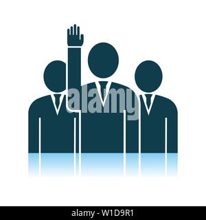 Abstimmung Mann mit Männer hinter Symbol. Schatten Reflexion Design. Vector Illustration. Stock Vektor