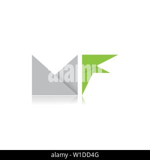 MF Brieffalz Papier Logo Design Vektor Stock Vektor