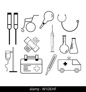 Einfache Fitness Vektor Zeile für Symbole Stock Vektor