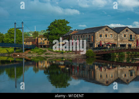 Exeter Quay oder am Kai im frühen Morgenlicht. Devon, England, UK. Stockfoto