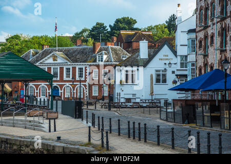 Das Custom House auf dem Kai am Ufer des Flusses Exe in Exeter, Devon, England, UK. Stockfoto