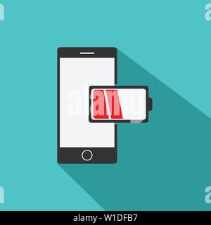 Low battery handy farbige Vektor. Handy Symbol Vektor im modernen Stil für Web-, Grafik- und mobile Design Stock Vektor