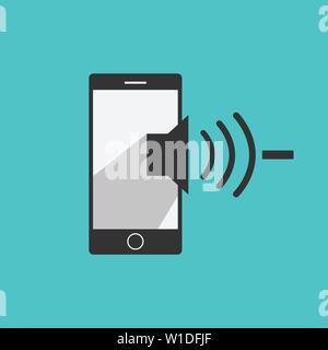 Verringern der Lautstärke Mobiltelefon Symbol Vektor im modernen Stil für Web-, Grafik- und mobile Design Stock Vektor