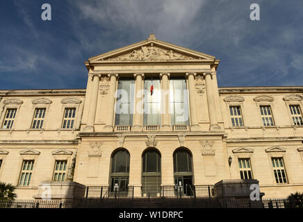 Palais de Justice in Nizza. Gerichtsgebäude in Nizza, Frankreich. Stockfoto
