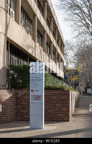 Brutalist Architecture 1960 an der Macquarie University in Sydney in Australien Stockfoto