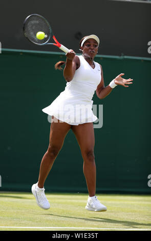 Wimbledon, London, UK. 2. Juli 2019. Sloane Stephens, USA, 2019 Quelle: Allstar Bildarchiv/Alamy leben Nachrichten Stockfoto