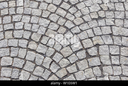 Straße Fahrbahn blockiert. Quadratisches Muster. Close-up Stockfoto