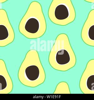 Avocados - Hand nahtlose Muster gezeichnet. Stock Vektor