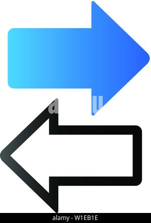 Pfeile Symbol in Duo Tone Farbe. Kommunikation Datenverkehr Stock Vektor