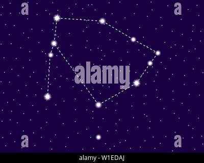 Sternbild Ophiuchus. Sternenhimmel. Cluster von Sternen und Galaxien. Deep Space. Vector Illustration Stock Vektor