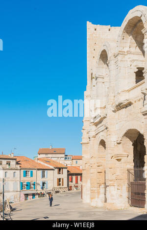 Amphitheater in Arles, Arles, Bouches du Rhône, Provence, Provence-Alpes-Cote d'Azur, Frankreich, Europa Stockfoto