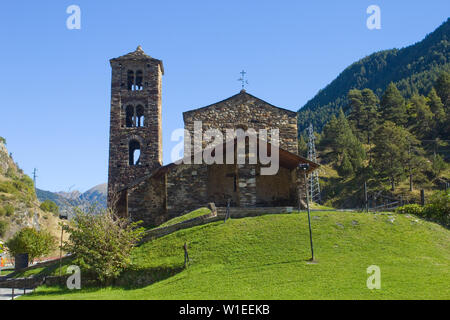 Romanische Kirche Sant Joan de Caselles (Canillo, Andorra), 11.-12. Jahrhundert Stockfoto