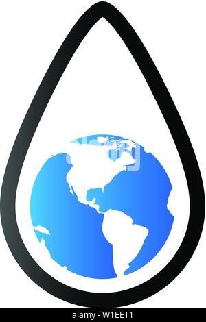 Erde Wasser tropfen Symbol in Duo Tone Farbe. Klimawandel Erhaltung Stock Vektor