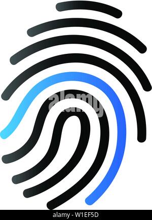 Fingerprint Symbol in Duo Tone Farbe. Wissenschaft Sicherheit Kriminalität Identität Stock Vektor