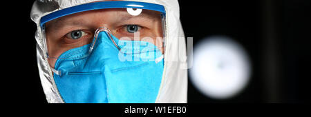 Chemie Wissenschaftler tragen Lab Overall Portrait Stockfoto