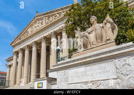 Ansicht der Nationalgalerie an der Pennsylvania Avenue, Washington D.C., Vereinigte Staaten von Amerika, Nordamerika Stockfoto