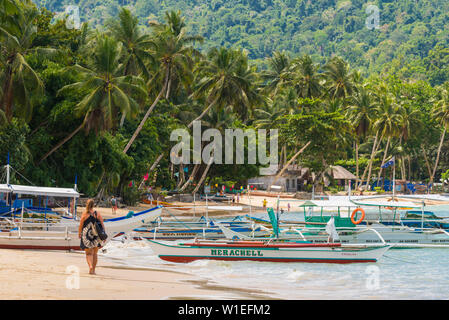 Port Barton, Palawan, Philippinen Mimaropa, Südostasien, Asien Stockfoto