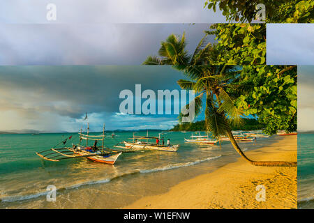 Port Barton, Palawan, Philippinen Mimaropa, Südostasien, Asien Stockfoto