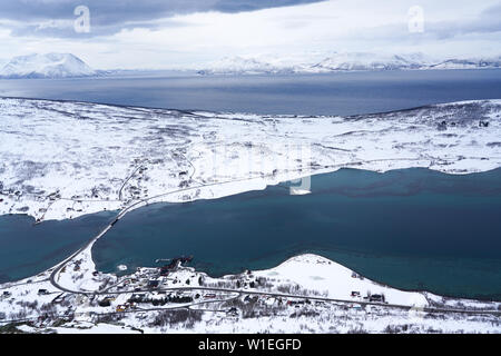 Lyngen Alpen, Nordlenangen, Lyngen Halbinsel, Troms County, Norwegen, Skandinavien, Europa Stockfoto