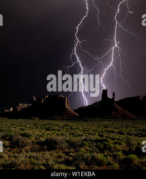 Composite Foto von dem Blitz Tal der Götter in Utah, Vereinigte Staaten von Amerika, Nordamerika Stockfoto