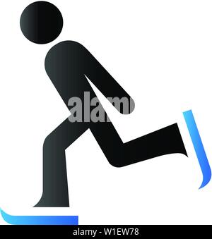 Eislaufen in Duo Tone Farbe. Winter Sport Stock Vektor