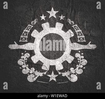Schwerindustrie Emblem Stockfoto