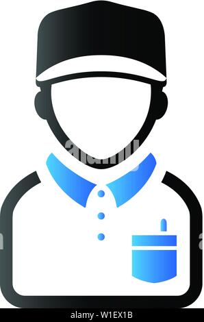 Delivery Man Symbol in Duo Tone Farbe. Courier logistic mail Paket Stock Vektor