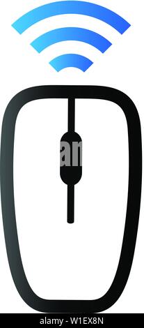 Computer Maus im Duo Tone Farbe. Drahtlose Bluetooth-Verbindung Stock Vektor