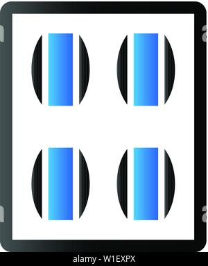 Pillen Symbol in Duo Tone Farbe. Vitamin Medizin Drogen Stock Vektor