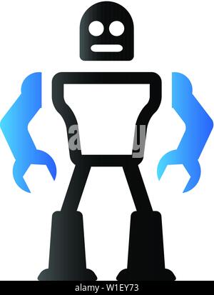 Spielzeug Roboter Symbol in Duo Tone Farbe. Kinder Kinder mechanische Stock Vektor
