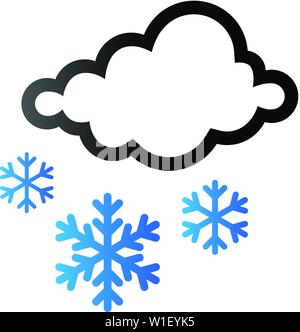 Wetter bedeckt Schneefall Symbol in Duo Tone Farbe. Schneeflocken winter Dezember Stock Vektor