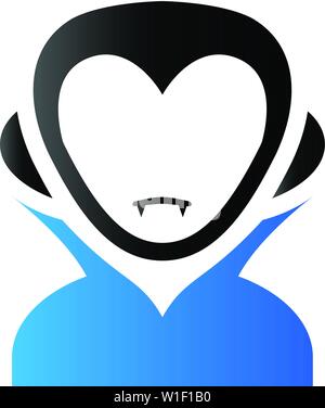 Dracula Symbol in Duo Tone Farbe. Vampir Halloween Party Kostüm Stock Vektor