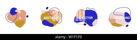 Vektor Einrichten der modernen kreativen abstrakte Hintergründe. Flache geometrische Formen mit Umrisse im minimalistischen Stil mit Kopieren Platz für Text-Design Vorlagen für Logos - Soziale Medien Geschichten Stock Vektor