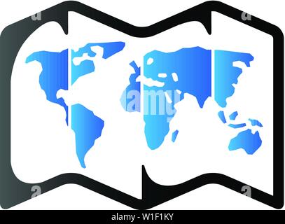 Symbol Karte im Duo Ton Farbe. Lage Info GPS Stock Vektor