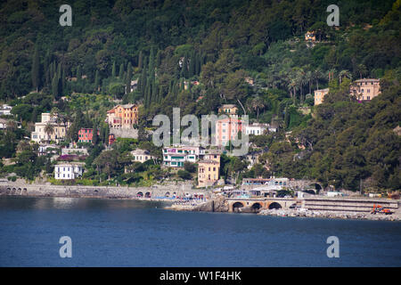 Santa Margherita Ligure, Italien aus dem Meer Stockfoto