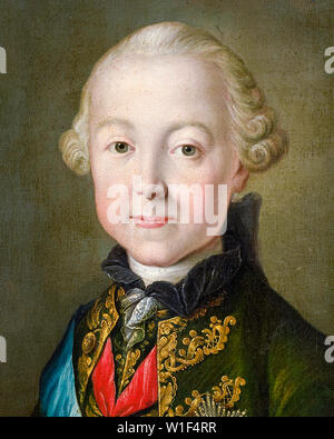 Großherzog Paul Petrowitsch, (später Paul I. von Russland) als Kind, 1754-1801, Porträtmalerei Detail, um 1765 Stockfoto