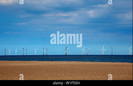 Great Yarmouth Scroby Sands Windfarm,, England, Großbritannien Stockfoto