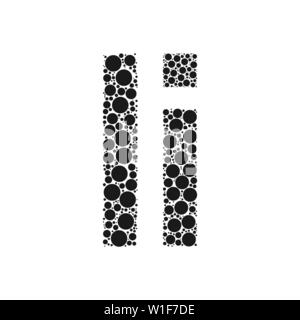 Einen Buchstaben des Alphabets von schwarze Kreise legte durch mozayka. Vektorschrift Abbildung. Stock Vektor